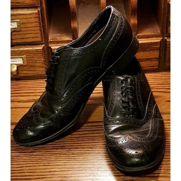 Florsheim Other - Florsheim Lexington Men's 20381 Black Leather Wingtip Oxfords 9.5 D